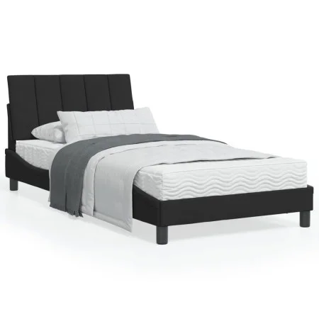 Estructura de cama con luces LED terciopelo negro 100x200 cm de , Camas y somieres - Ref: Foro24-3213765, Precio: 131,26 €, D...