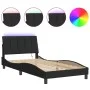 Estructura de cama con luces LED terciopelo negro 100x200 cm de , Camas y somieres - Ref: Foro24-3213765, Precio: 131,26 €, D...