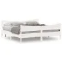 White pine wood bed frame with headboard 200x200cm by , Beds and slatted bases - Ref: Foro24-3216370, Price: 270,19 €, Discou...