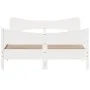 Estructura de cama con cabecero madera de pino blanco 150x200cm de , Camas y somieres - Ref: Foro24-3216379, Precio: 243,94 €...