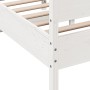 Bettgestell aus weißem Kiefernholz mit Kopfteil 150 x 200 cm von , Betten und Lattenroste - Ref: Foro24-3216379, Preis: 247,0...