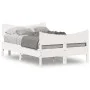 Bed frame with white pine wood headboard 120x200 cm by , Beds and slatted bases - Ref: Foro24-3216385, Price: 202,19 €, Disco...