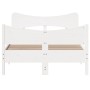 Bed frame with white pine wood headboard 120x200 cm by , Beds and slatted bases - Ref: Foro24-3216385, Price: 204,79 €, Disco...