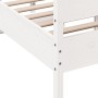 Bed frame with white pine wood headboard 120x200 cm by , Beds and slatted bases - Ref: Foro24-3216385, Price: 204,79 €, Disco...
