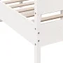 Bed frame with white pine wood headboard 120x200 cm by , Beds and slatted bases - Ref: Foro24-3216385, Price: 202,19 €, Disco...