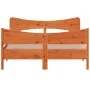 Estructura cama con cabecero madera pino marrón cera 135x190 cm de , Camas y somieres - Ref: Foro24-3216398, Precio: 206,06 €...