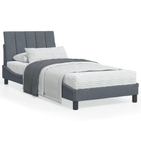 Dark gray velvet bed frame with headboard 90x200cm by , Beds and slatted bases - Ref: Foro24-3207826, Price: 155,07 €, Discou...