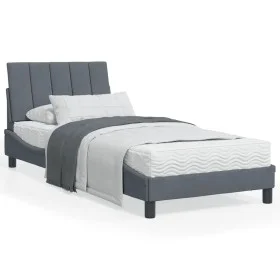 Dark gray velvet bed frame with headboard 90x200cm by , Beds and slatted bases - Ref: Foro24-3207826, Price: 151,40 €, Discou...