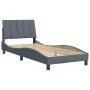 Dark gray velvet bed frame with headboard 90x200cm by , Beds and slatted bases - Ref: Foro24-3207826, Price: 151,40 €, Discou...