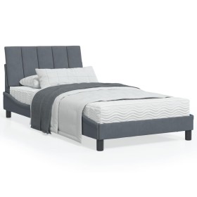 Dunkelgrauer Samtbettrahmen mit Kopfteil 100x200 cm von , Betten und Lattenroste - Ref: Foro24-3207832, Preis: 149,00 €, Raba...