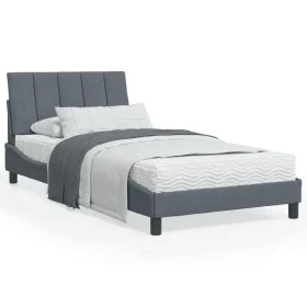 Dunkelgrauer Samtbettrahmen mit Kopfteil 100x200 cm von , Betten und Lattenroste - Ref: Foro24-3207832, Preis: 146,95 €, Raba...