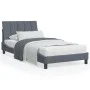 Estructura cama con cabecero terciopelo gris oscuro 100x200 cm de , Camas y somieres - Ref: Foro24-3207832, Precio: 146,95 €,...