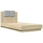 Sonoma oak engineered wood bed with headboard 90x190 cm by , Beds and slatted bases - Ref: Foro24-3209970, Price: 140,77 €, D...