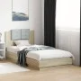 Sonoma oak engineered wood bed with headboard 90x190 cm by , Beds and slatted bases - Ref: Foro24-3209970, Price: 140,77 €, D...