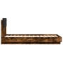 Smoked oak engineered wood bed with headboard 75x190 cm by , Beds and slatted bases - Ref: Foro24-3209979, Price: 131,49 €, D...
