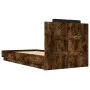 Smoked oak engineered wood bed with headboard 75x190 cm by , Beds and slatted bases - Ref: Foro24-3209979, Price: 129,95 €, D...