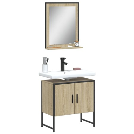 Bathroom furniture set 2 pieces engineered wood sonoma oak by , Bathroom furniture - Ref: Foro24-3214335, Price: 84,92 €, Dis...