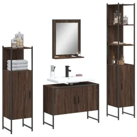 Badezimmermöbel-Set, 4-teilig, Eichenbraun-Sperrholz von , Badezimmermöbel - Ref: Foro24-3214363, Preis: 226,54 €, Rabatt: %