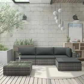 5-piece garden furniture set and gray synthetic rattan cushions by vidaXL, Garden sets - Ref: Foro24-46783, Price: 599,23 €, ...