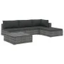 5-teiliges Gartenmöbel-Set und graue synthetische Rattankissen von vidaXL, Gartensets - Ref: Foro24-46783, Preis: 599,97 €, R...
