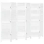 Biombo separador de 6 paneles madera maciza Paulownia blanco de , Divisores de ambientes - Ref: Foro24-358841, Precio: 157,37...