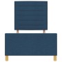 Estructura de cama con cabecera Azul 100 x 200 cm tela