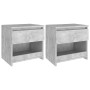 Nachttische 2 Stück betongraues Sperrholz 40x30x39 cm von vidaXL, Nachttische - Ref: Foro24-803452, Preis: 53,66 €, Rabatt: %