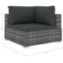 5-teiliges Gartenmöbel-Set und graue synthetische Rattankissen von vidaXL, Gartensets - Ref: Foro24-46783, Preis: 599,97 €, R...