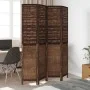 Biombo separador de 4 paneles madera paulownia marrón oscuro de , Divisores de ambientes - Ref: Foro24-358707, Precio: 121,87...