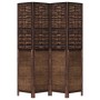Dark brown paulownia wood 4-panel separator screen by , Room dividers - Ref: Foro24-358707, Price: 132,48 €, Discount: %