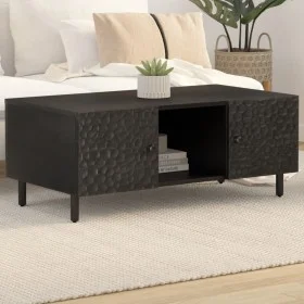 Solid black mango wood coffee table 100x54x40 cm by , Coffee table - Ref: Foro24-356831, Price: 95,25 €, Discount: %