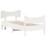 White pine wood bed frame with headboard 90x200 cm by , Beds and slatted bases - Ref: Foro24-3216391, Price: 159,22 €, Discou...