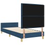 Estructura de cama con cabecera Azul 100 x 200 cm tela