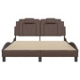Estructura de cama cabecero cuero sintético marrón 120x200 cm de , Camas y somieres - Ref: Foro24-3208084, Precio: 185,36 €
