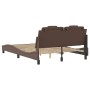 Estructura de cama cabecero cuero sintético marrón 120x200 cm de , Camas y somieres - Ref: Foro24-3208084, Precio: 185,36 €