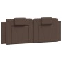 Estructura de cama cabecero cuero sintético marrón 120x200 cm de , Camas y somieres - Ref: Foro24-3208084, Precio: 185,36 €