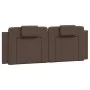 Estructura de cama cabecero cuero sintético marrón 120x200 cm de , Camas y somieres - Ref: Foro24-3208084, Precio: 182,49 €, ...