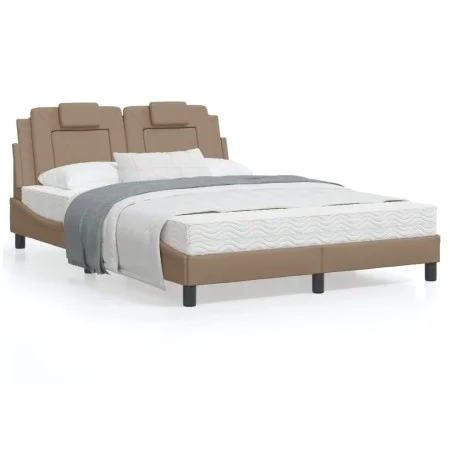 Estructura de cama cabecero cuero sintético capuchino 120x200cm de , Camas y somieres - Ref: Foro24-3208086, Precio: 211,06 €...
