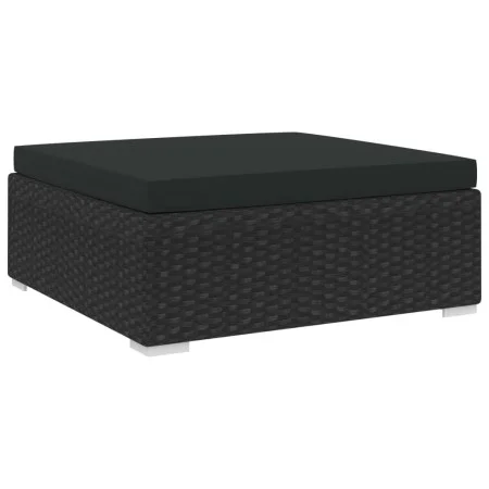 Reposapiés seccional con cojín 1 ud ratán sintético negro by vidaXL, Modular outdoor sofas - Ref: Foro24-46804, Price: 72,65 ...