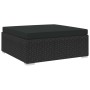 Sektionaler Fußhocker mit Kissen, 1 Stück, aus schwarzem synthetischem Rattan. von vidaXL, Modulare Sofas für den Außenbereic...