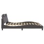 Estructura de cama con cabecero cuero sintético gris 200x200 cm