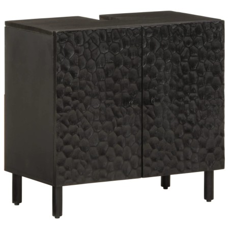 Waschbeckenunterschrank aus massivem schwarzem Mangoholz, 62 x 33 x 58 cm von , Badezimmerwaschtische - Ref: Foro24-356838, P...
