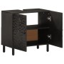 Waschbeckenunterschrank aus massivem schwarzem Mangoholz, 62 x 33 x 58 cm von , Badezimmerwaschtische - Ref: Foro24-356838, P...