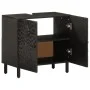 Waschbeckenunterschrank aus massivem schwarzem Mangoholz, 62 x 33 x 58 cm von , Badezimmerwaschtische - Ref: Foro24-356838, P...