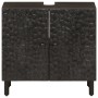 Waschbeckenunterschrank aus massivem schwarzem Mangoholz, 62 x 33 x 58 cm von , Badezimmerwaschtische - Ref: Foro24-356838, P...
