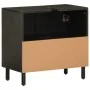 Waschbeckenunterschrank aus massivem schwarzem Mangoholz, 62 x 33 x 58 cm von , Badezimmerwaschtische - Ref: Foro24-356838, P...