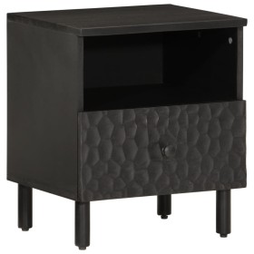 Solid black mango wood bedside table 40x33x46 cm by , Nightstands - Ref: Foro24-356825, Price: 41,62 €, Discount: %