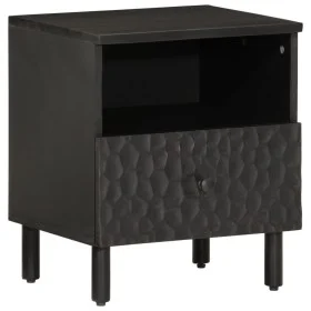 Solid black mango wood bedside table 40x33x46 cm by , Nightstands - Ref: Foro24-356825, Price: 41,22 €, Discount: %
