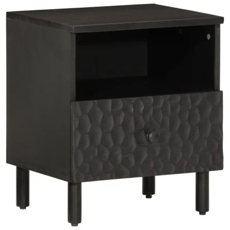 Solid black mango wood bedside table 40x33x46 cm by , Nightstands - Ref: Foro24-356825, Price: 41,22 €, Discount: %