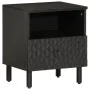 Solid black mango wood bedside table 40x33x46 cm by , Nightstands - Ref: Foro24-356825, Price: 41,22 €, Discount: %